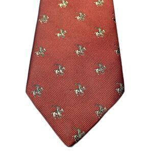 ANDHURST CUSTOM COLLECTION Tie Polo Horse Equestrian Silk Blend Mens